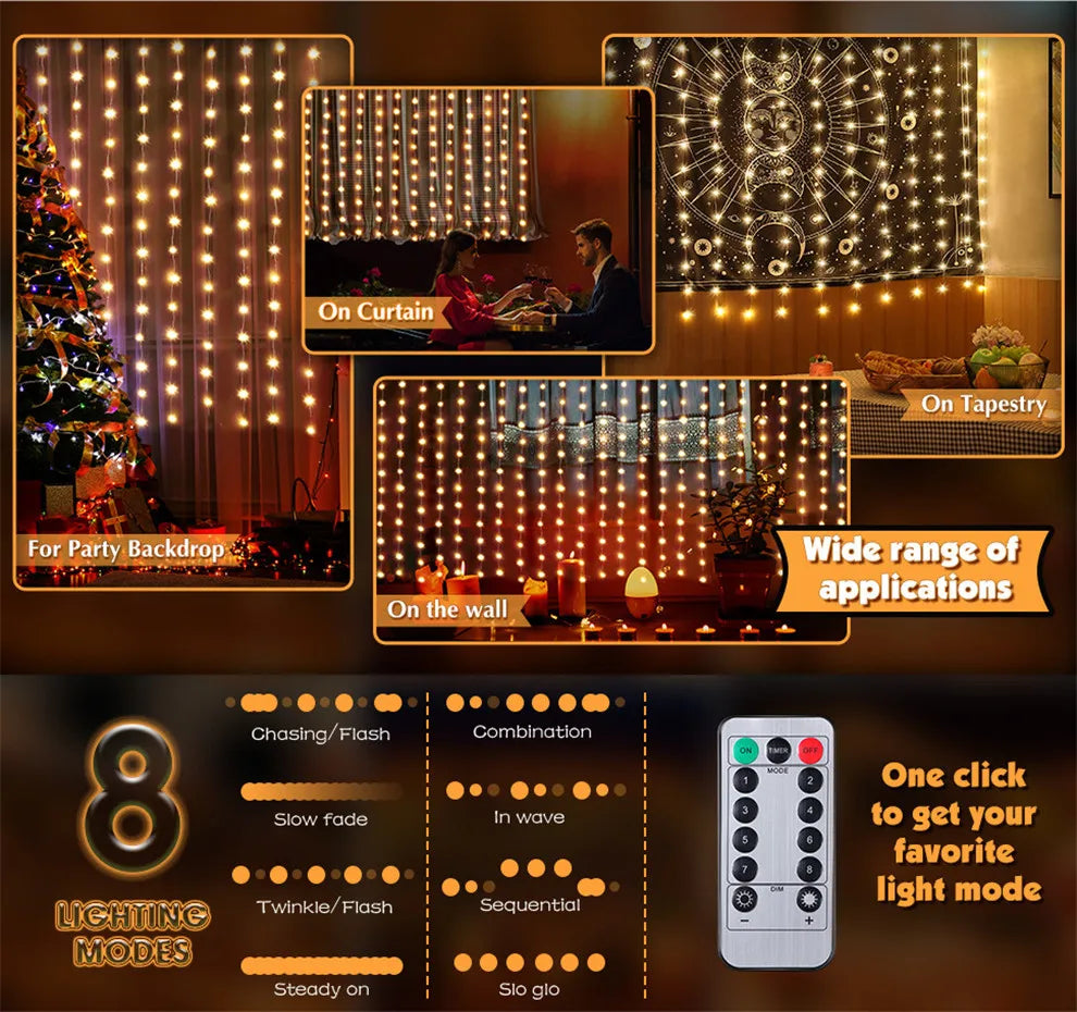 LED String Curtain Lights